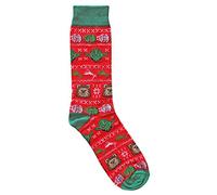 Star Wars Wicket Ewok/Yoda Ugly Sweater Pattern Men's Crew Christmas Socks