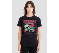 Star Wars Women's 1 Dad Retro Dadalorian Where I Go T-Shirt, Black | Size: Small Star Wars Black S