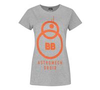 Star Wars Women's Adult Short Sleeved T-Shirt (Grey) in Grey | Size: Small Star Wars Grey S