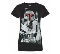 Star Wars Womens Black Boba Fett Short Sleeved T-Shirt - Large