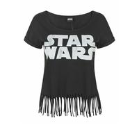 Star Wars Womens Black Logo Fringe Short Sleeved T-Shirt - Large