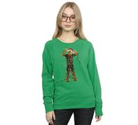 Star Wars Women's Chewbacca Christmas Lights Sweatshirt in Green | Size: Small Star Wars Green S