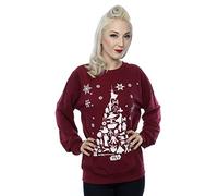 Star Wars Women's Christmas Tree Sweatshirt Large Burgundy
