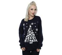 Star Wars Women's Christmas Tree Sweatshirt Large Deep Navy