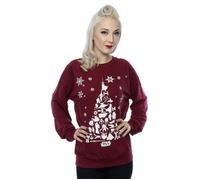 Star Wars Women's Christmas Tree Sweatshirt in Burgundy | Size: Small Star Wars Burgundy S