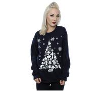 Star Wars Women's Christmas Tree Sweatshirt Medium Deep Navy