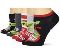 STAR WARS Women's 5 Pack No Show Socks Casual, Red, 8-10 UK