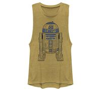 STAR WARS Women's Decorative R2d2 Shirt, Gold Heather, XX-Large