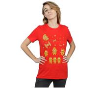 Star Wars Women's Gingerbread Empire Cotton Boyfriend T-Shirt in Red | Size: Small Star Wars Red S