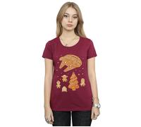 Star Wars Women's Gingerbread Rebels Cotton T-Shirt in Burgundy | Size: Medium Star Wars Burgundy M
