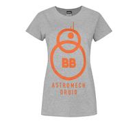 Star Wars Womens Grey Bb-8 Short Sleeved T-Shirt - Large