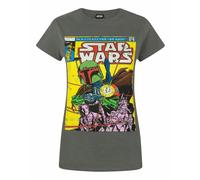 Star Wars Womens Grey Boba Fett Short Sleeved T-Shirt - Medium