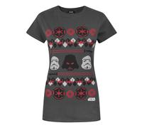 Star Wars Womens/Ladies Darth Vader Fair Isle Christmas T-Sh NS4236
