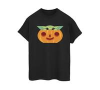 Star Wars Womens/Ladies Grogu Pumpkin Cotton Boyfriend T-Shirt - Black - Black - XXL