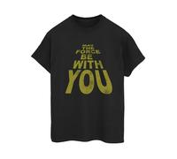 Star Wars Womens/Ladies May The Force Be With You Cotton Boyfriend T-Shirt - Black - Black - 3XL