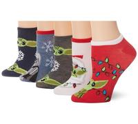 Star Wars Women's Mandalorian Holiday 5 Pack No Show Socks, Red Sherbet, 8-10 UK