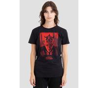 Star Wars Women's Maul Shadow Lord Red City Poster T-Shirt, Black | Size: Medium Star Wars Black M