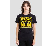 Star Wars Women's Mother's Day Force is Strong with Mom T-Shirt, Black | Size: Medium Star Wars Black M