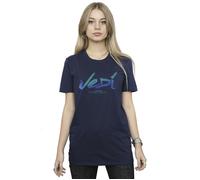 Star Wars Women's Obi-Wan Kenobi Jedi Painted Font Cotton Boyfriend T-Shirt in Navy | Size: Medium Star Wars Navy M
