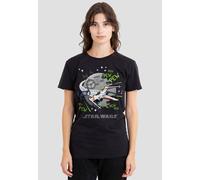 Star Wars Women's Pew Pew XWing T-Shirt, Black | Size: Medium Star Wars Black M