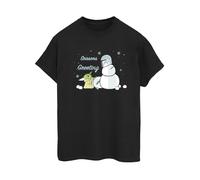 Star Wars Women's Seasons Greetings Cotton Boyfriend T-Shirt in Black | Size: Medium Star Wars Black M