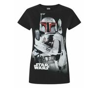 Star Wars Black Boba Fett Short Sleeved T-Shirt Womens