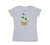 Star Wars Women's The Mandalorian Butterfly Catching Cotton T-Shirt in Grey | Size: Medium Star Wars Grey M