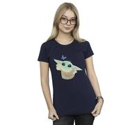 Star Wars Women's The Mandalorian Butterfly Catching Cotton T-Shirt in Navy | Size: Medium Star Wars Navy M