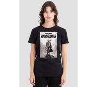 The Mandalorian Desert Poster Ladies T Shirt, Black, Large
