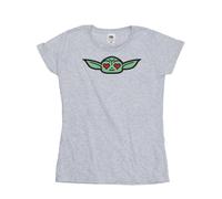 Star Wars Women's The Mandalorian Grogu Heart Eyes Cotton T-Shirt in Grey | Size: 2XL Star Wars Grey 2XL
