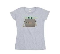 Star Wars Women's The Mandalorian Grogu Luggage Cotton T-Shirt in Grey | Size: 2XL Star Wars Grey 2XL