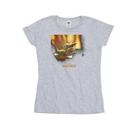 Star Wars Women's The Mandalorian Grogu Painted Cotton T-Shirt in Grey | Size: 2XL Star Wars Grey 2XL