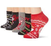 STAR WARS Women's The Mandalorian Holiday 5 Pack No Show Socks, Black Assorted, 8-10 UK