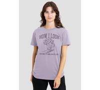 Star Wars Women's The Mandalorian Trying To Balance Life T-Shirt, Soft Lavender in Purple | Size: XL Star Wars Purple XL