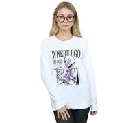 Star Wars Women's The Mandalorian Where I Go Sweatshirt in White | Size: Large Star Wars White L
