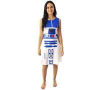 Star Wars Womens White R2D2 Sleeveless Skater Dress - Large