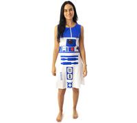 Star Wars Womens White R2D2 Sleeveless Skater Dress - Small