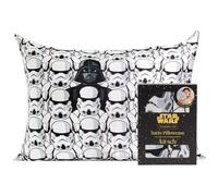 Star Wars x Kitsch Satin Pillowcase with Zipper for Hair & Skin, Softer Than Silk Pillow Cases Queen Standard Size, Wrinkle-Free Smooth & Cooling Satin Pillow Cover, 19x26 - Darth Vader Stormtroopers