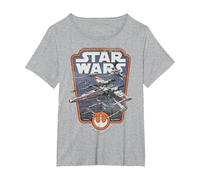 Star Wars X-Wing Red Squadron Graphic T-Shirt T-Shirt, Women's Plus, Heather Grey, 5X
