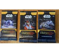 Star Wars x3 Jump To Lightspeed Booster x5 free Art Sleeves x 2free Promo Packs