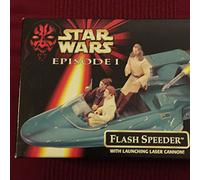 Star Wars Year 1998 Episode 1 "The Phantom Menace" Vehicle - Flash Speeder with Flip-Up Battle Damage, Slide-Out Gunner Platform and Launching Laser Cannon (Action Figure Sold Separately)