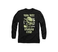Star Wars Yoda Best Grandad Comic Long Sleeve T-Shirt, Black | Size: Large Star Wars Black L