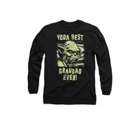Star Wars Yoda Best Grandad Comic Long Sleeve T-Shirt, Black | Size: Small Star Wars Black S