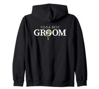 Star Wars Yoda Best Groom Lightsaber Wedding Honeymoon Gift Zip Hoodie