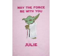 Star Wars Yoda Style Personalised Applique Super Soft Fleece Blanket (Baby Pink)