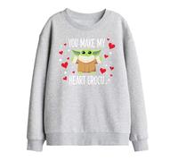 Star Wars You Make My Heart Grogu Kids Sweatshirt, Athletic Heather, 7-8