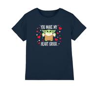 Star Wars You Make My Heart Grogu Kids T Shirt, Navy, 9-11Y