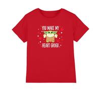 Star Wars You Make My Heart Grogu Kids T Shirt, Red, 3-4Y