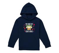 Star Wars You Make My Heart Grogu Youth Kids Boy Girls Pull-Over Hoodie, Navy, 5-6Y