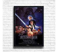 Star WarsVI Return of Jedi, 80s Movie Print Vintage Nostalgic Film Poster, A4 and A3 Size Frame Options, Home, Pub, Café, Bar Decor Wall Art Print, House gift for movie lovers (A4 Framed (Black))